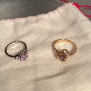 2 rings Amethyst stone Rings